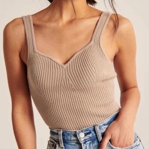 Abercrombie & Fitch Contour Ribbed Cropped Tank, Size XS